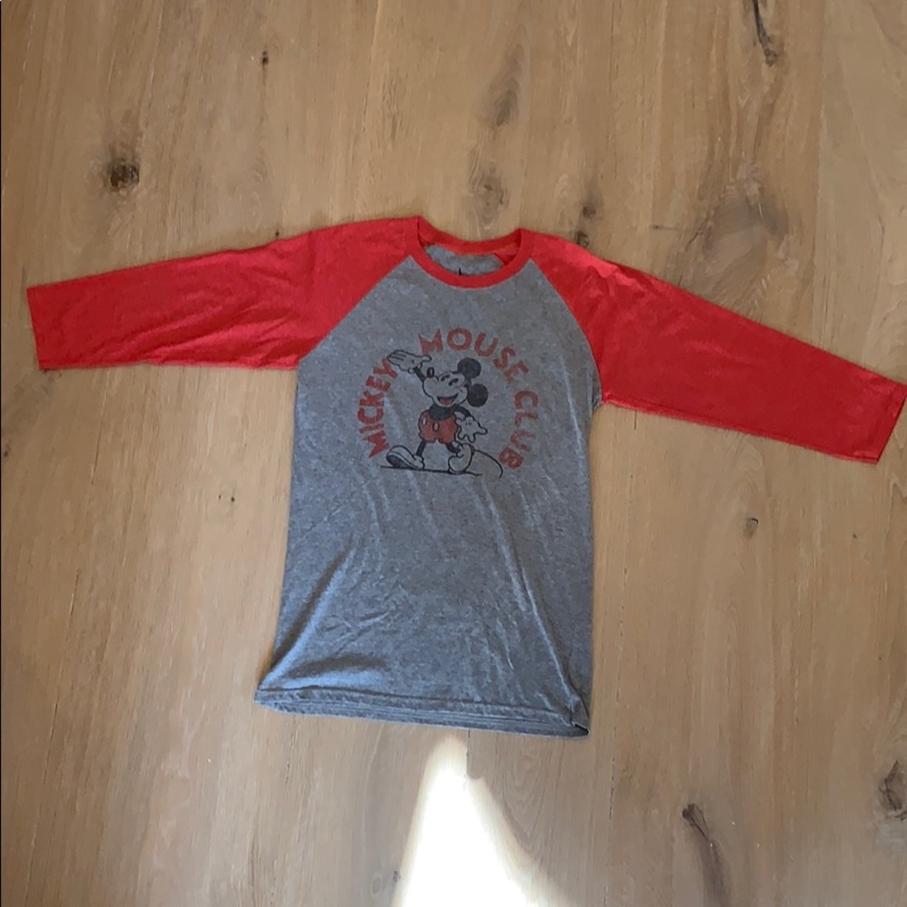 Disney long sleeve tee, red and grey